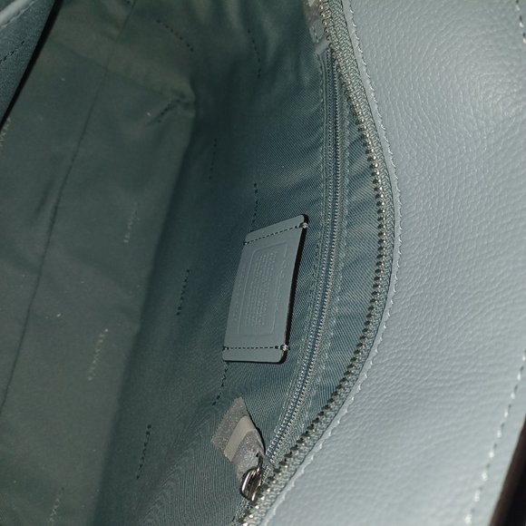 MEDIUM SAGE LEATHER COACH TOTE - Picture 4 of 7